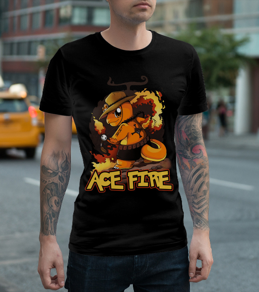 Ace Fire Charmander One Piece Crossover T-Shirt