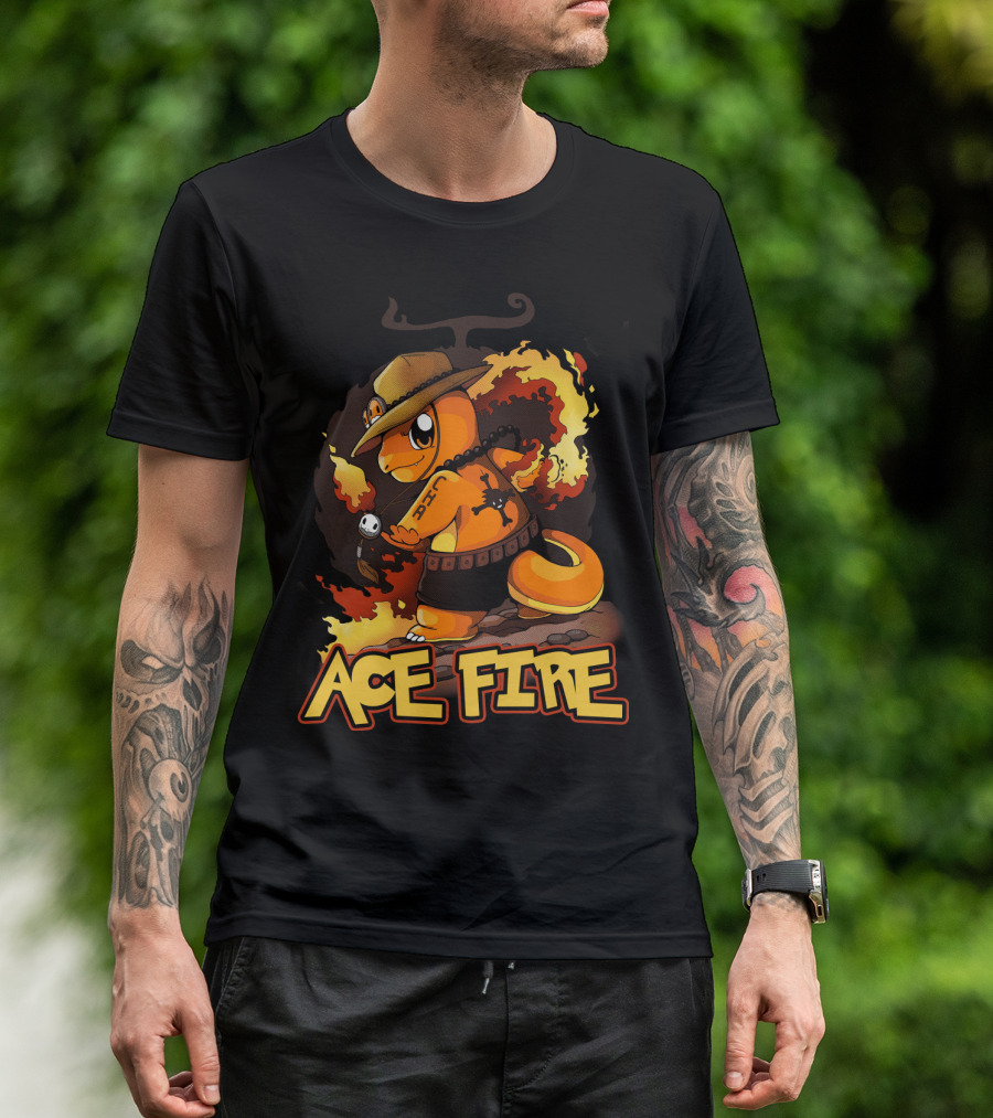 Ace Fire Charmander One Piece Crossover T-Shirt