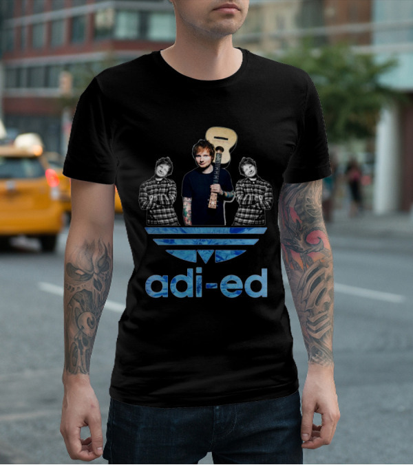 Adi-Ed Sheeran Trio With Guitar And Blue Stripes T-Shirt