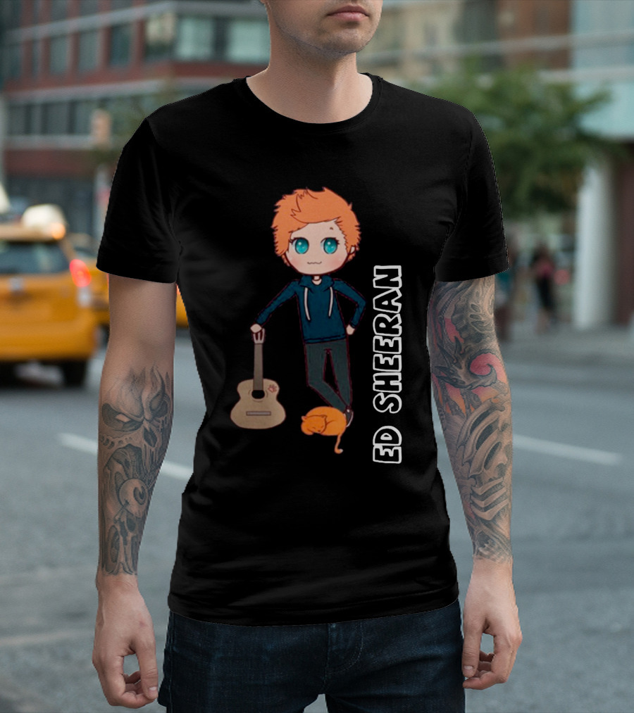 Ed Sheeran Cute Cat Guitar T-Shirt