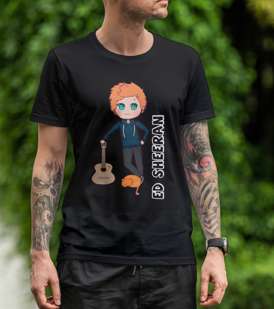 Ed Sheeran Cute Cat Guitar T-Shirt