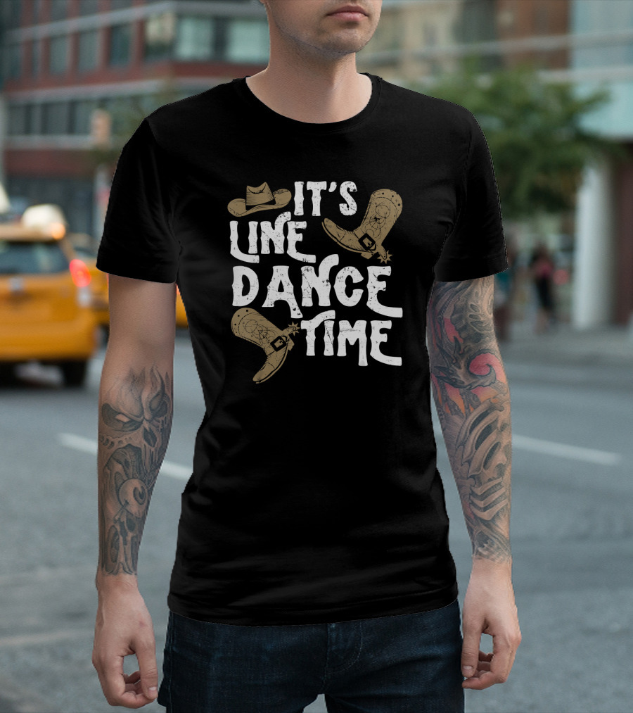 It's Line Dance Time Funny Country Dancing Western T-Shirt