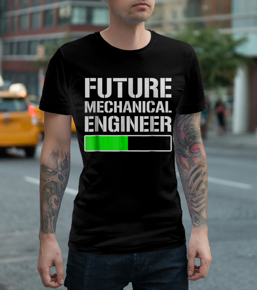Future Mechanical Engineer Loading Green Progress Bar T-Shirt