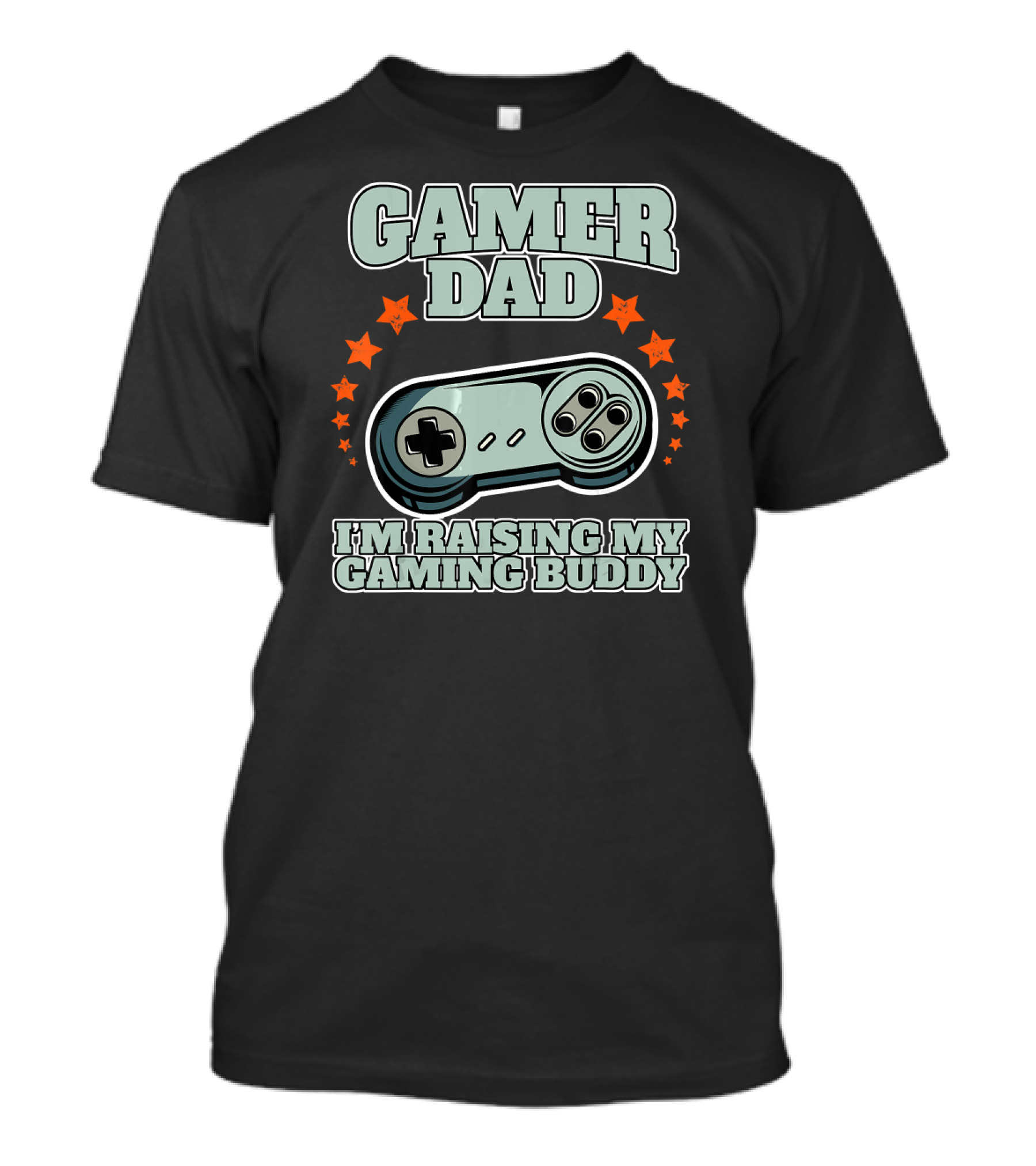 Gamer Dad I'm Raising My Gaming Buddy Retro Controller Star T-Shirt