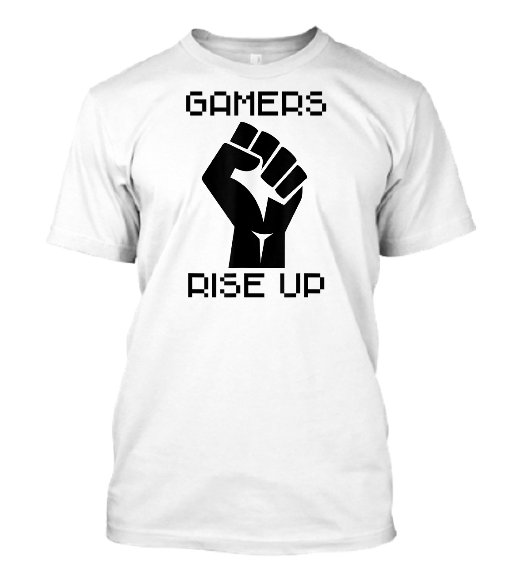 Gamers Rise Up Fist Symbol Video Gaming T-Shirt