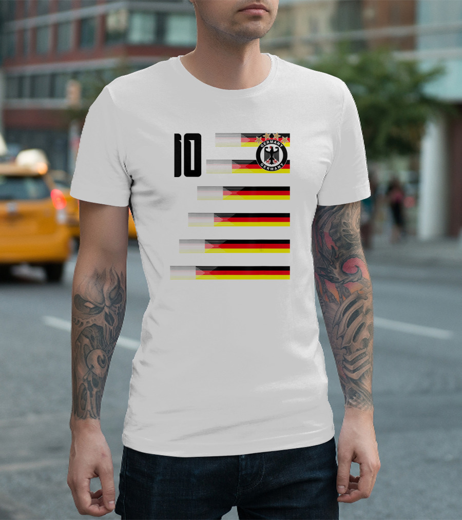 Germany Soccer Futbol Football German Flag Number 10 T-Shirt