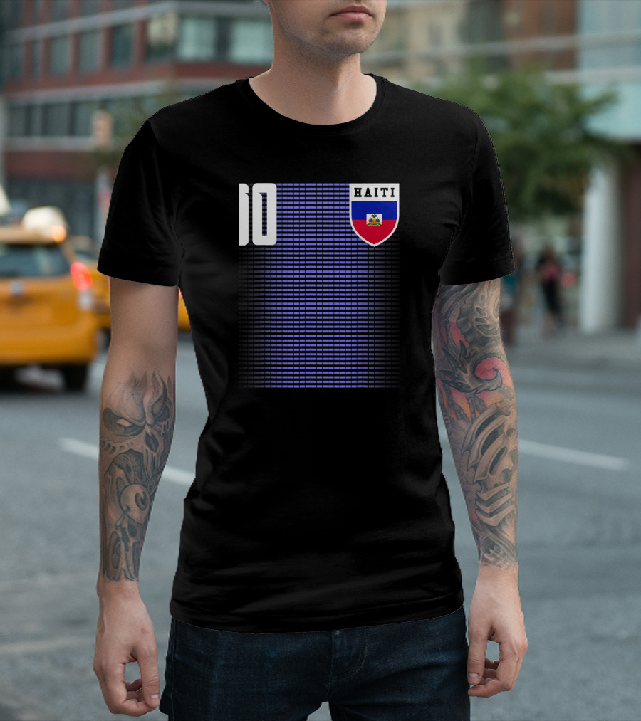 Haiti 10 Football Soccer Jersey National Team Emblem T-Shirt