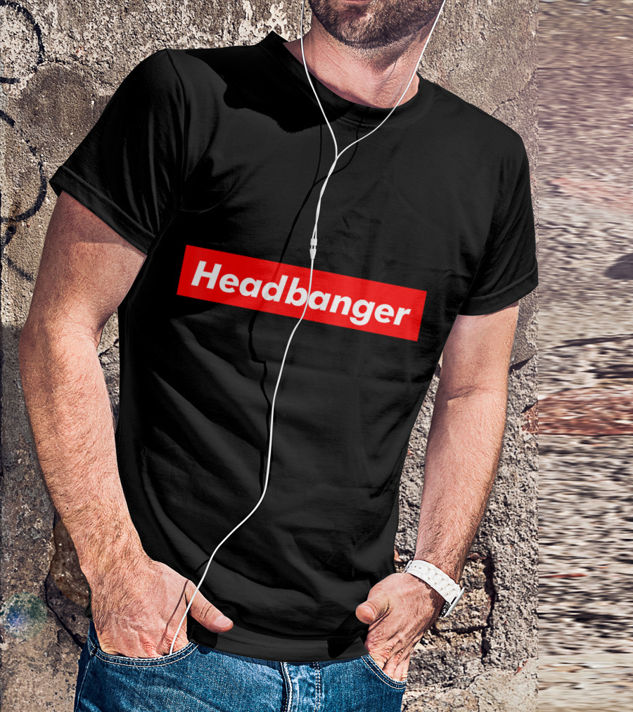 Headbanger Music Bold Red Block T-Shirt