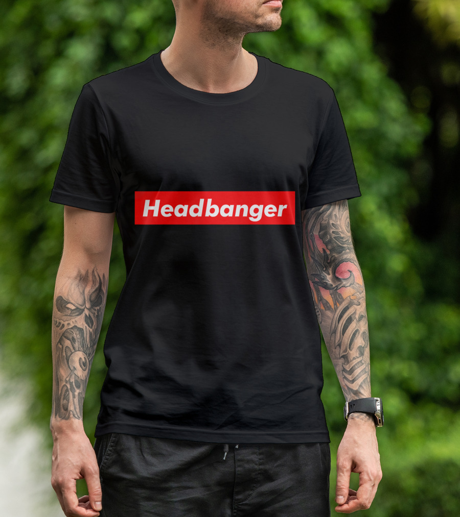 Headbanger Music Bold Red Block T-Shirt