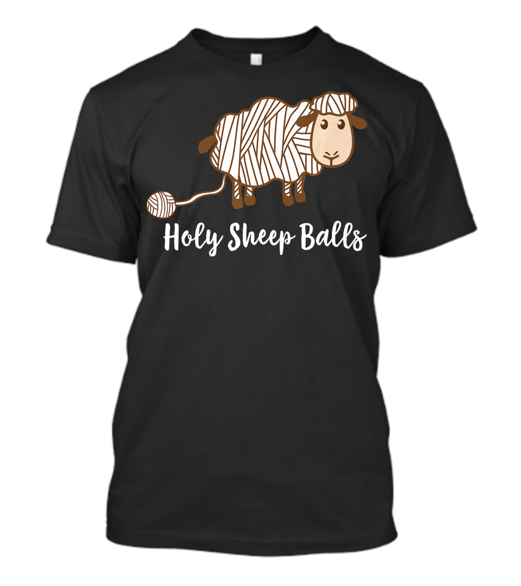 Holy Sheep Balls Funny Wool Yarn Knit Croch T-Shirt