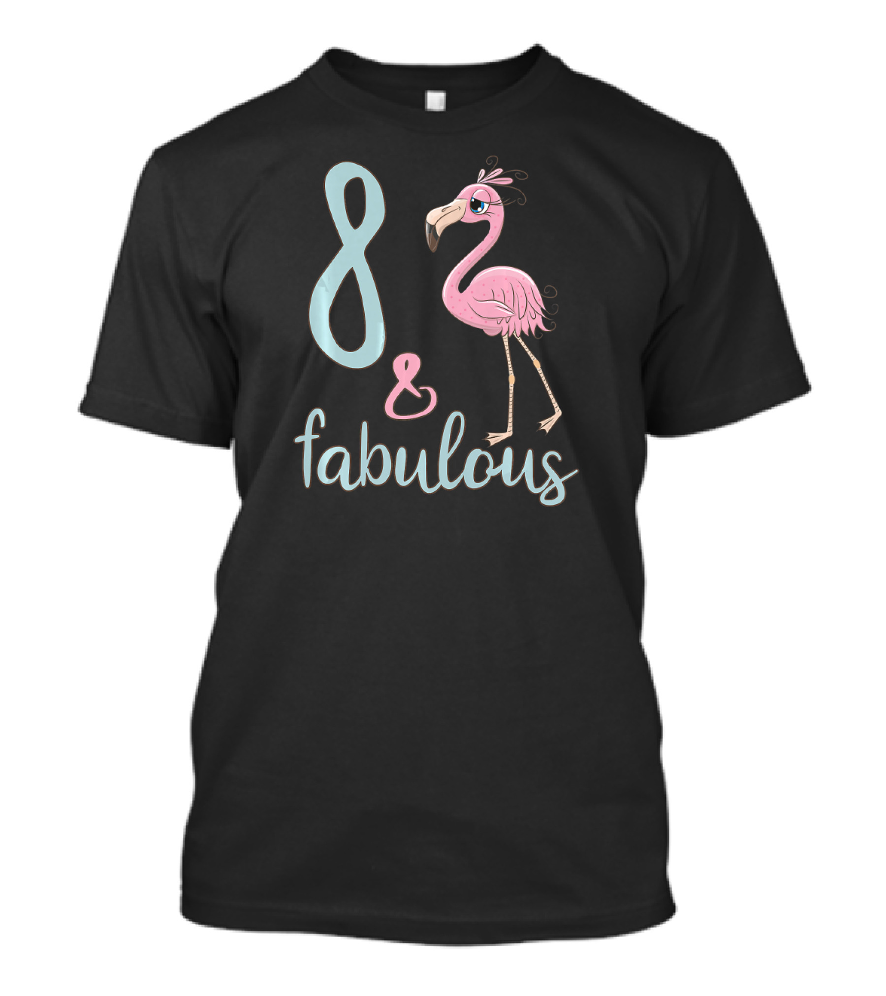 8 And Fabulous Flamingo Kids 8th Bday Girl T-Shirt