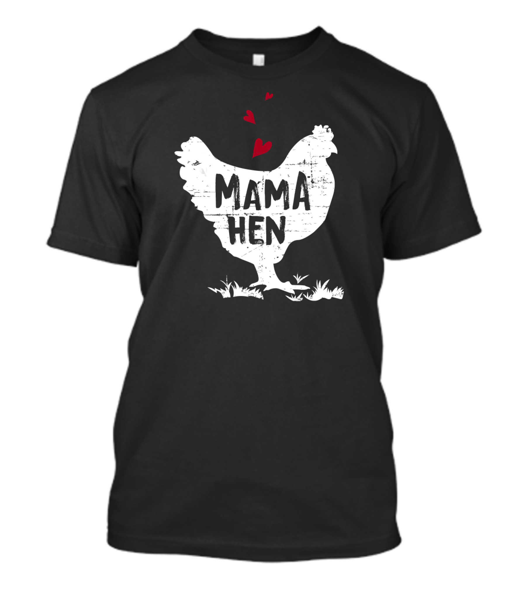 Mama Hen Chicken Funny Farmer Mothers Love Heart T-Shirt