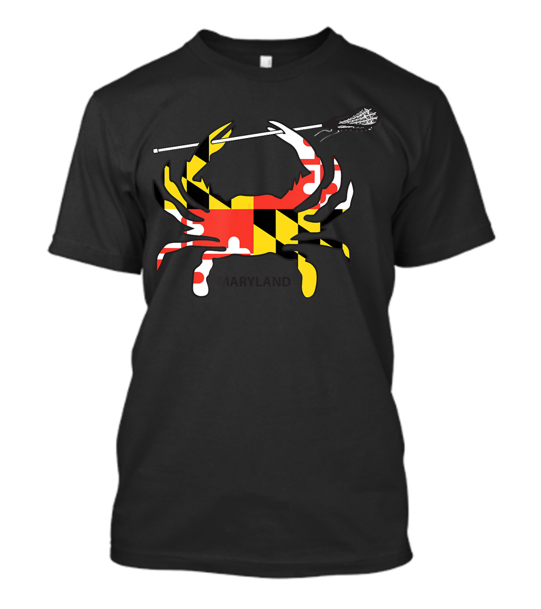 Maryland Crab Lacrosse MD LAX Mar Flag T-Shirt