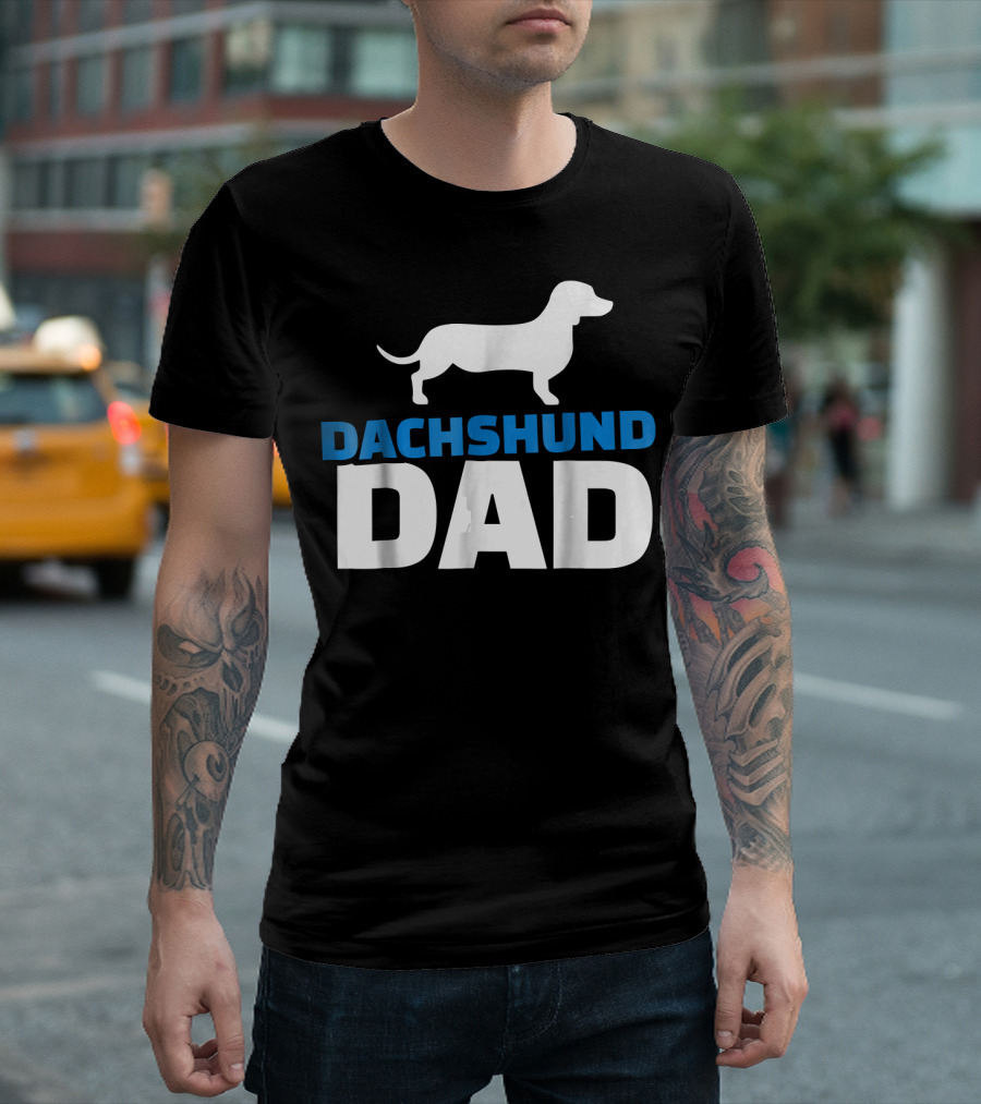 Dachshund Dad Mens Dog Lover Fathers Day Paw T-Shirt