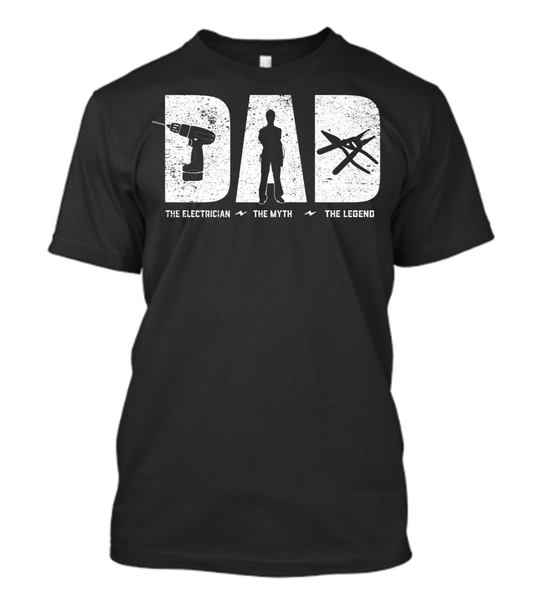 Electrician Dad Drill Silhouette The Myth The Legend T-Shirt