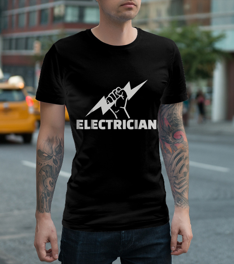 Electrician Hand Lightning Power T-Shirt