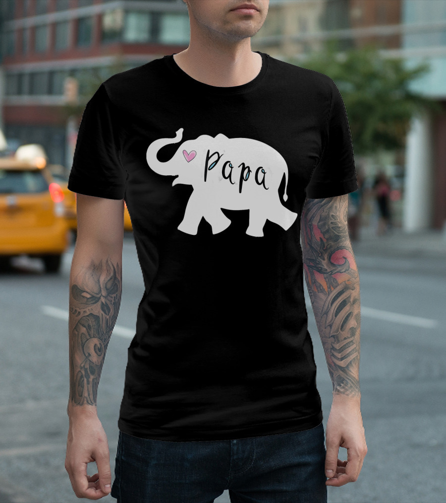 Papa Elephant Heart Father Africa Mens T-Shirt
