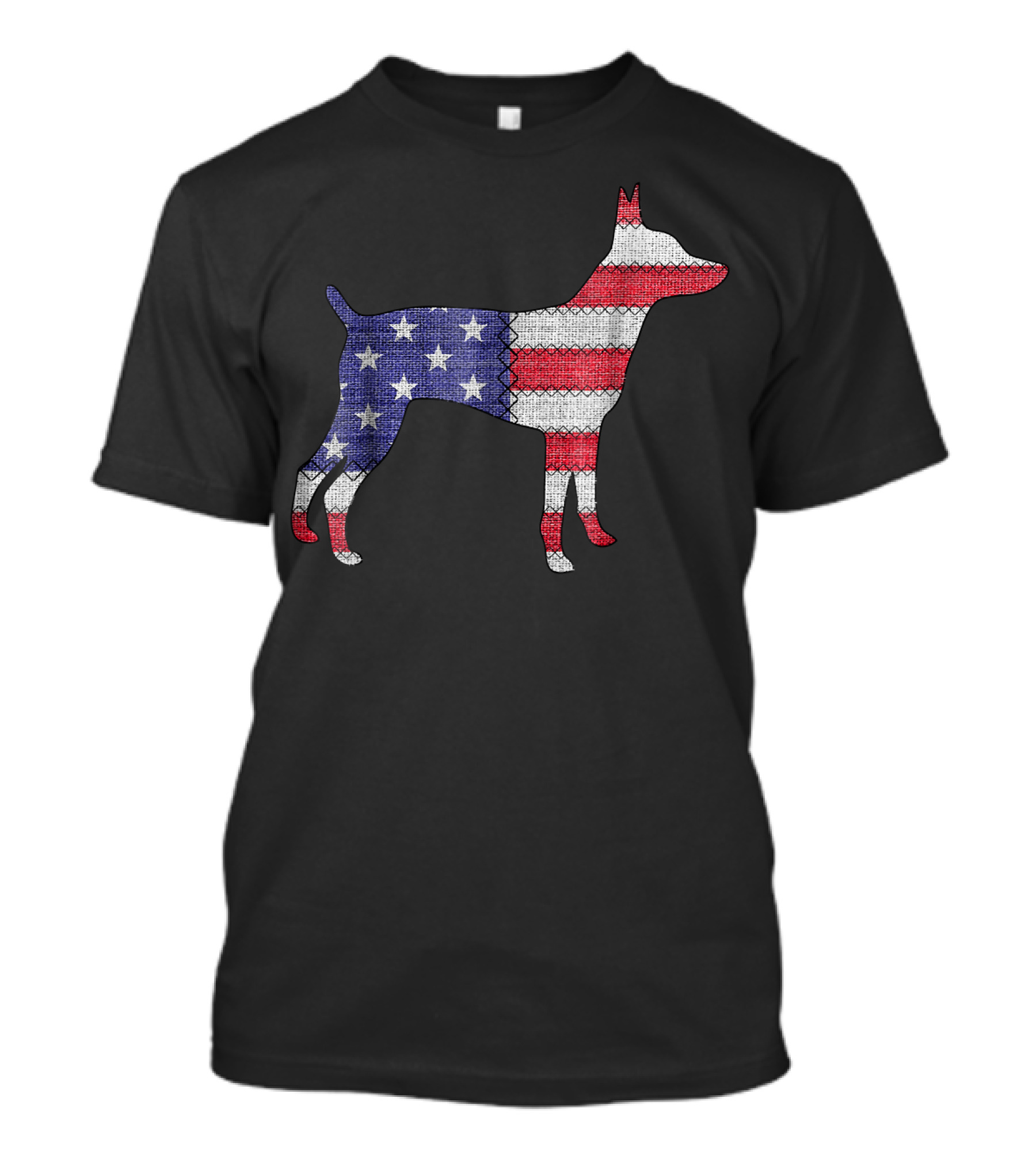 Patriotic American Flag TEDDY ROOSEVELT TERRIER Emblem T-Shirt