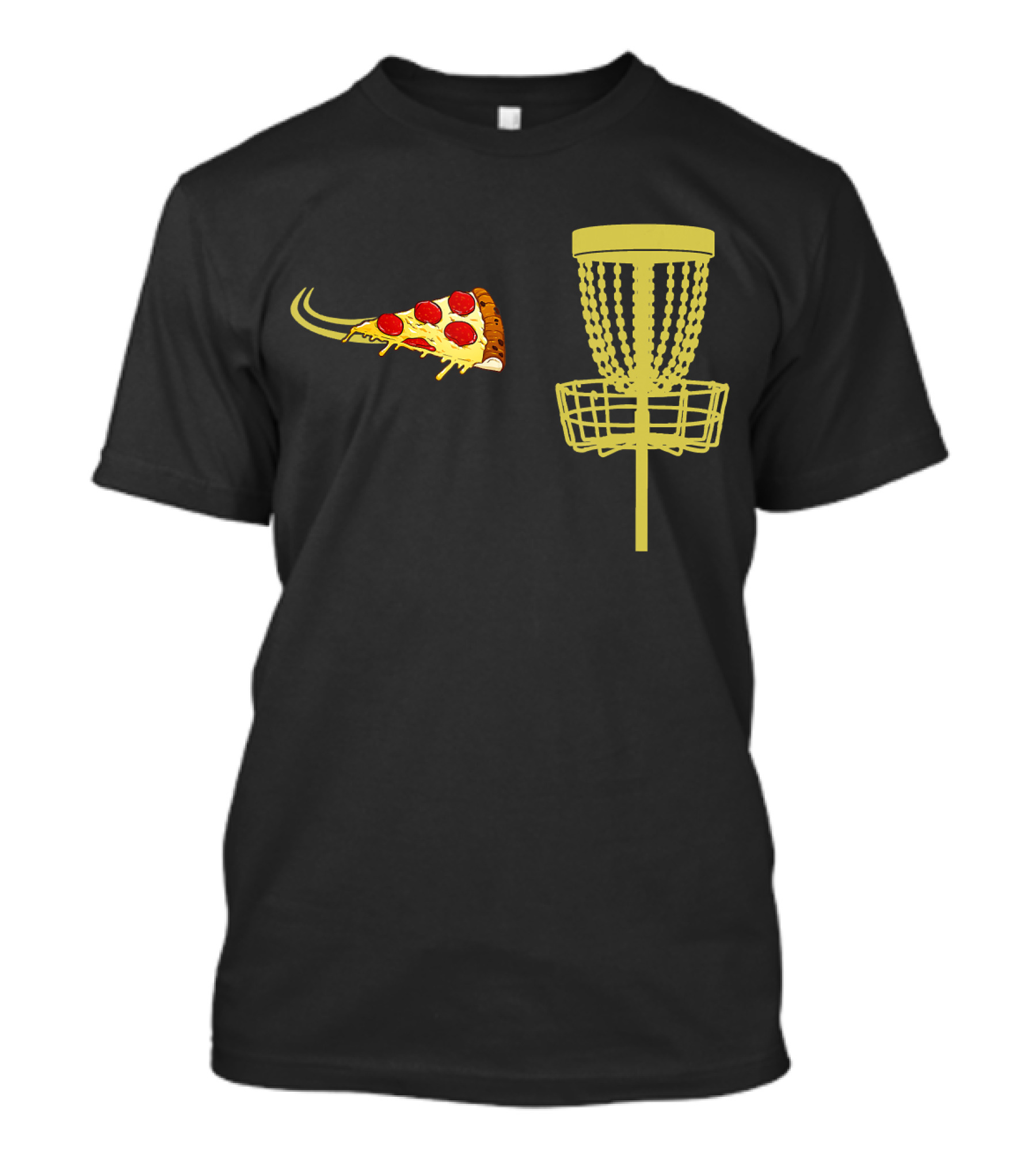 Pizza Slice Disc Golf Basket T-Shirt
