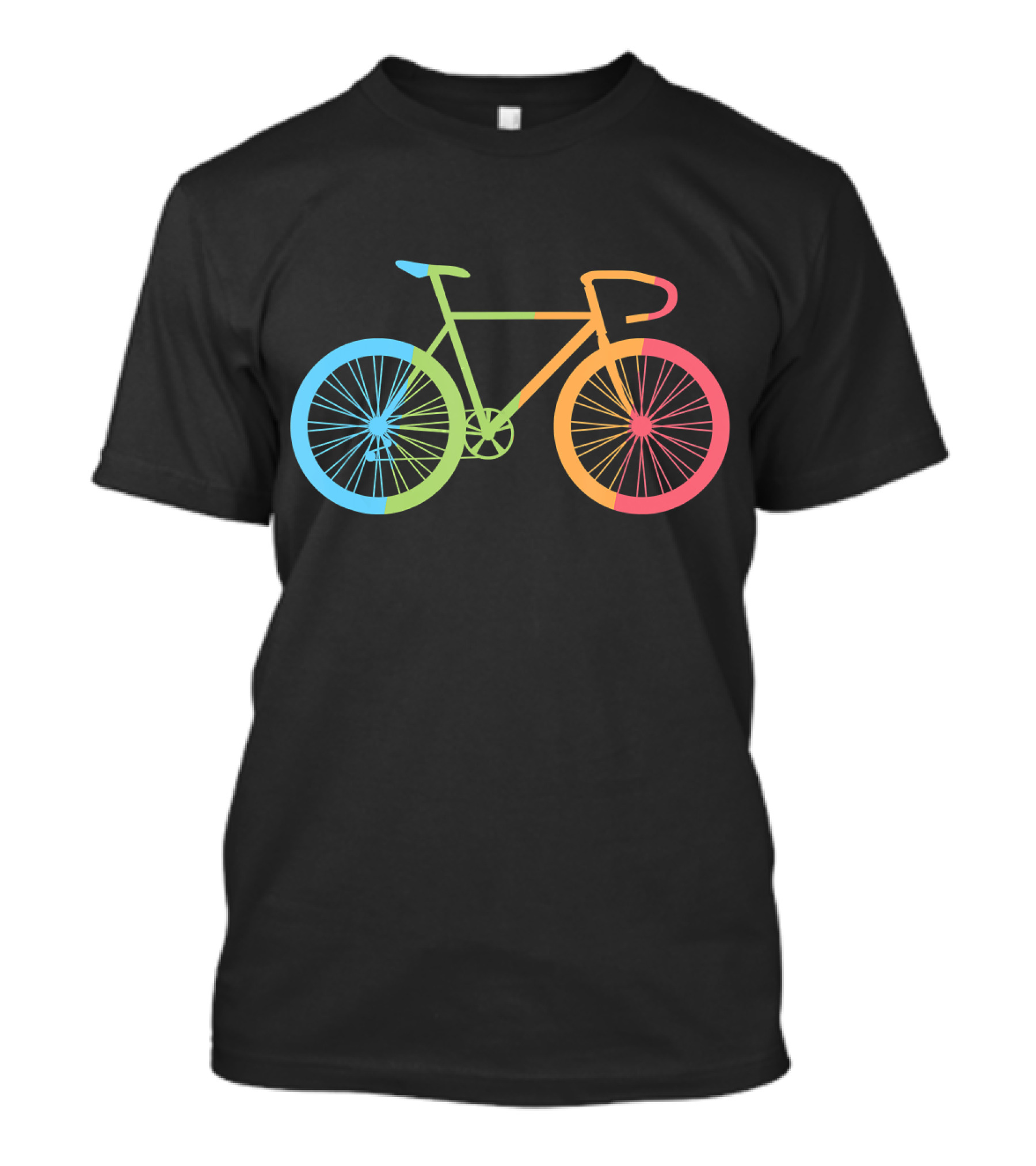 Rainbow Bicycle Cyclist Colorful Road Bike T-Shirt