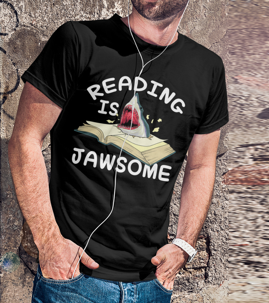 Reading Is Jawsome Shark Book Adventure T-Shirt