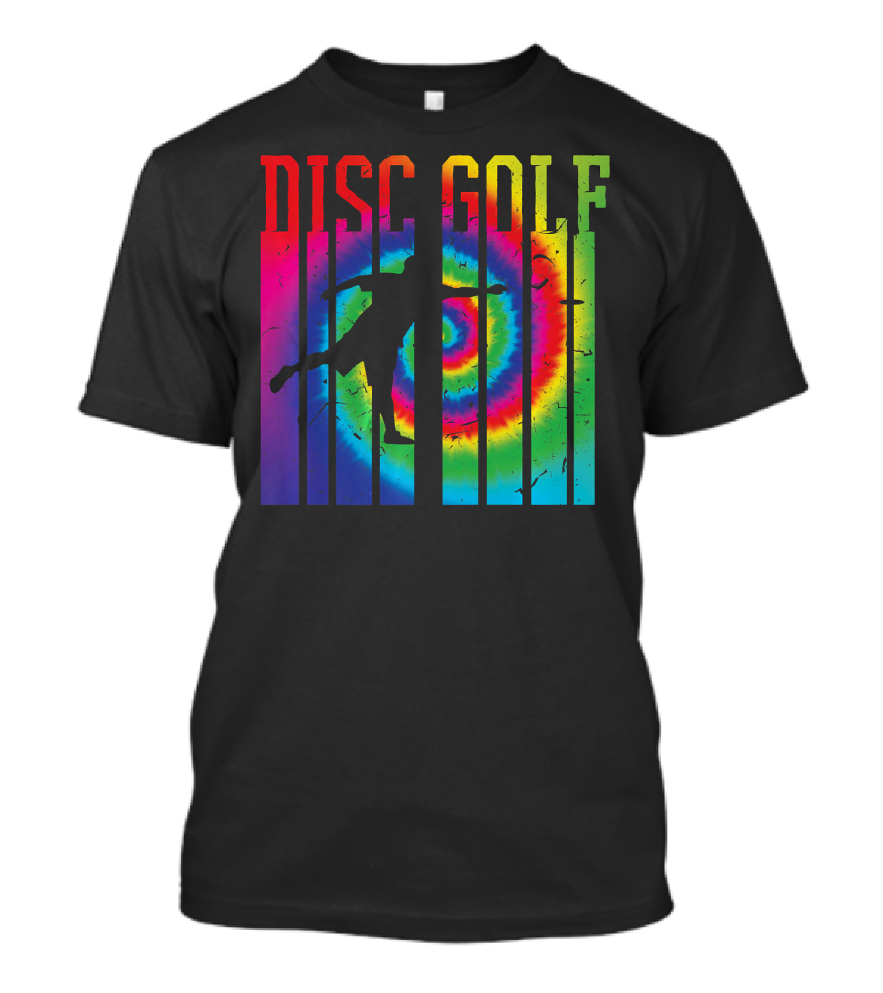 Disc Golf Rainbow Spiral Retro T-Shirt
