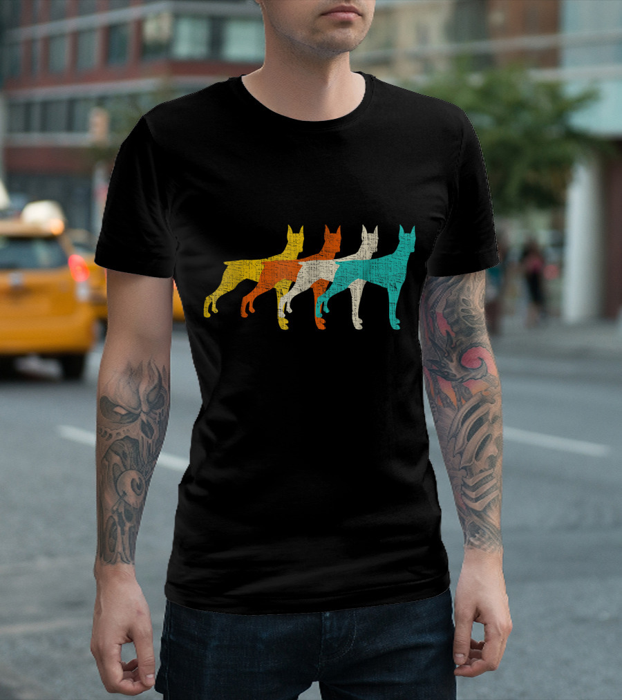 Retro Multicolored Doberman T-Shirt