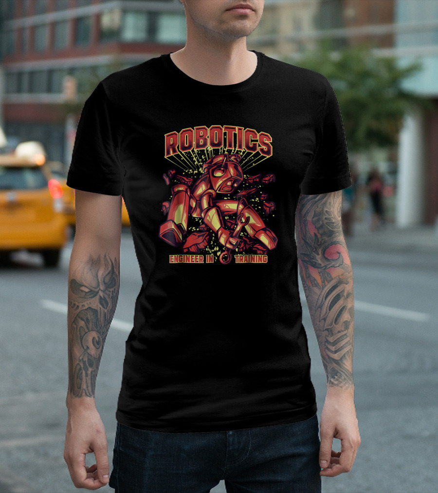 Robotics Engineer In Training Robot Breaking through Barriers T-Shirt