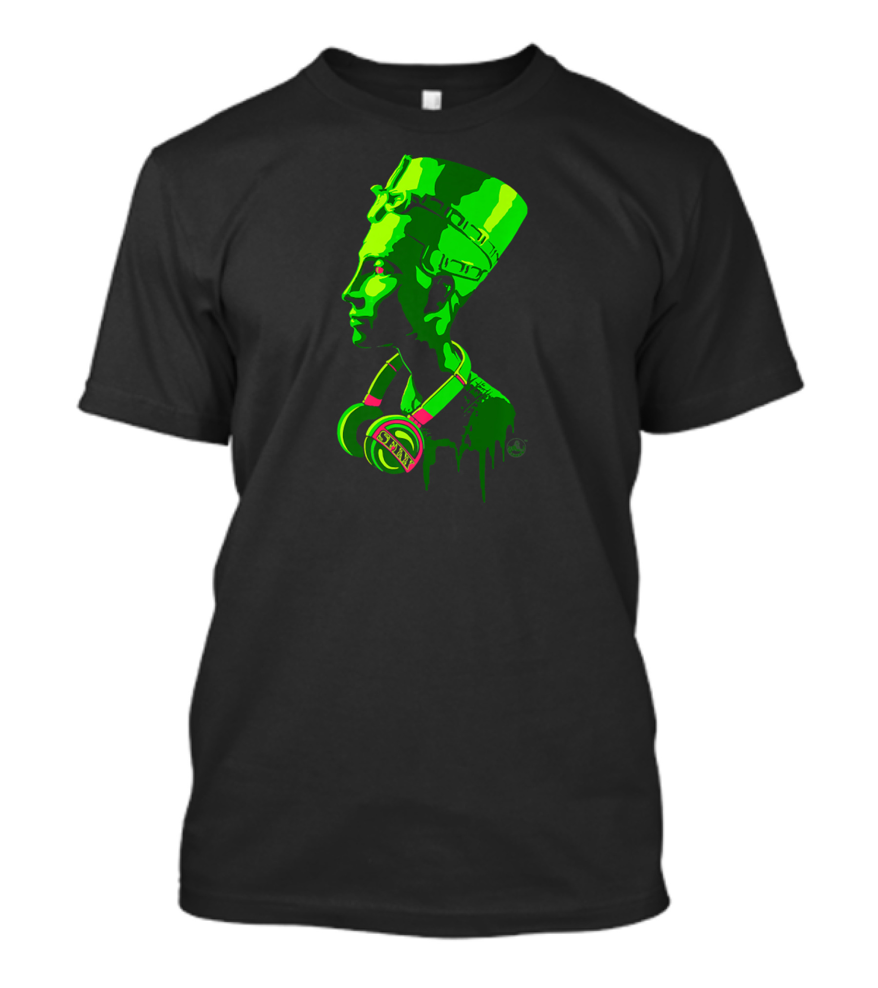 SFYNX Generation 1 EDM Rave Festival Neon Headphones Cleopatra Bust T-Shirt