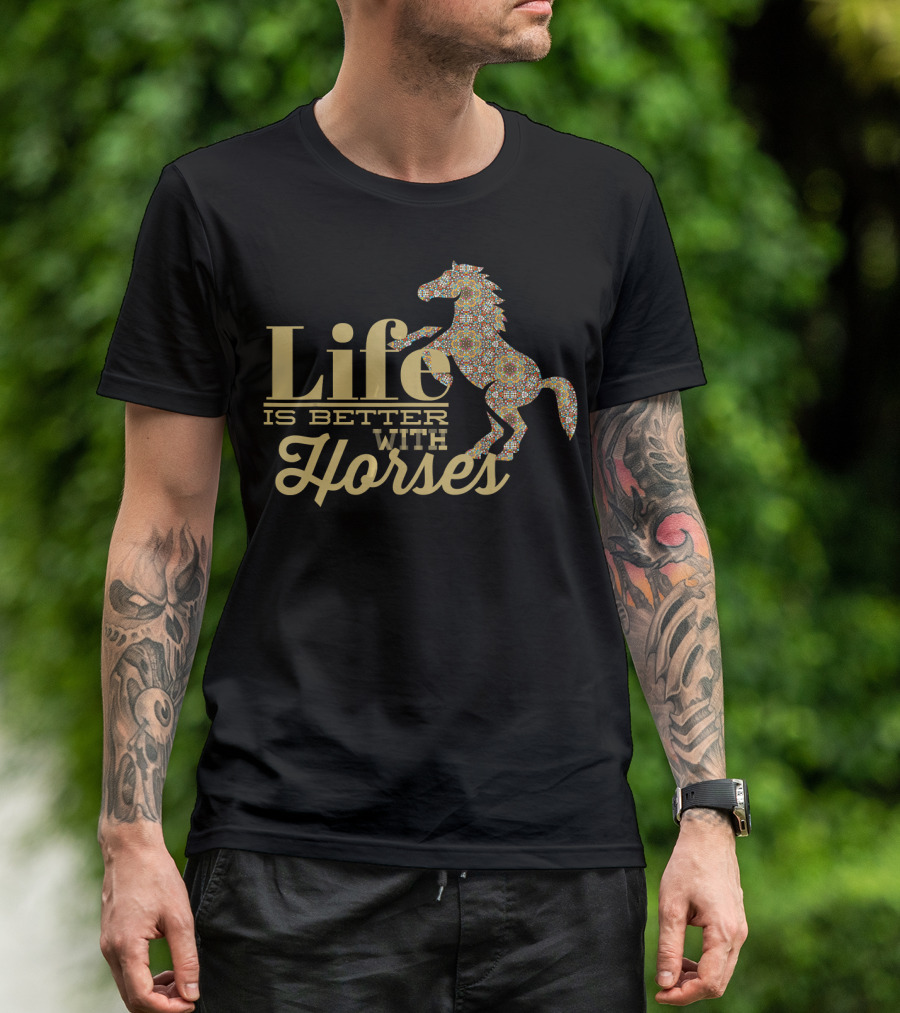 Sophisticated Life Is Better With Horses Intricate Horse T-Shirt
