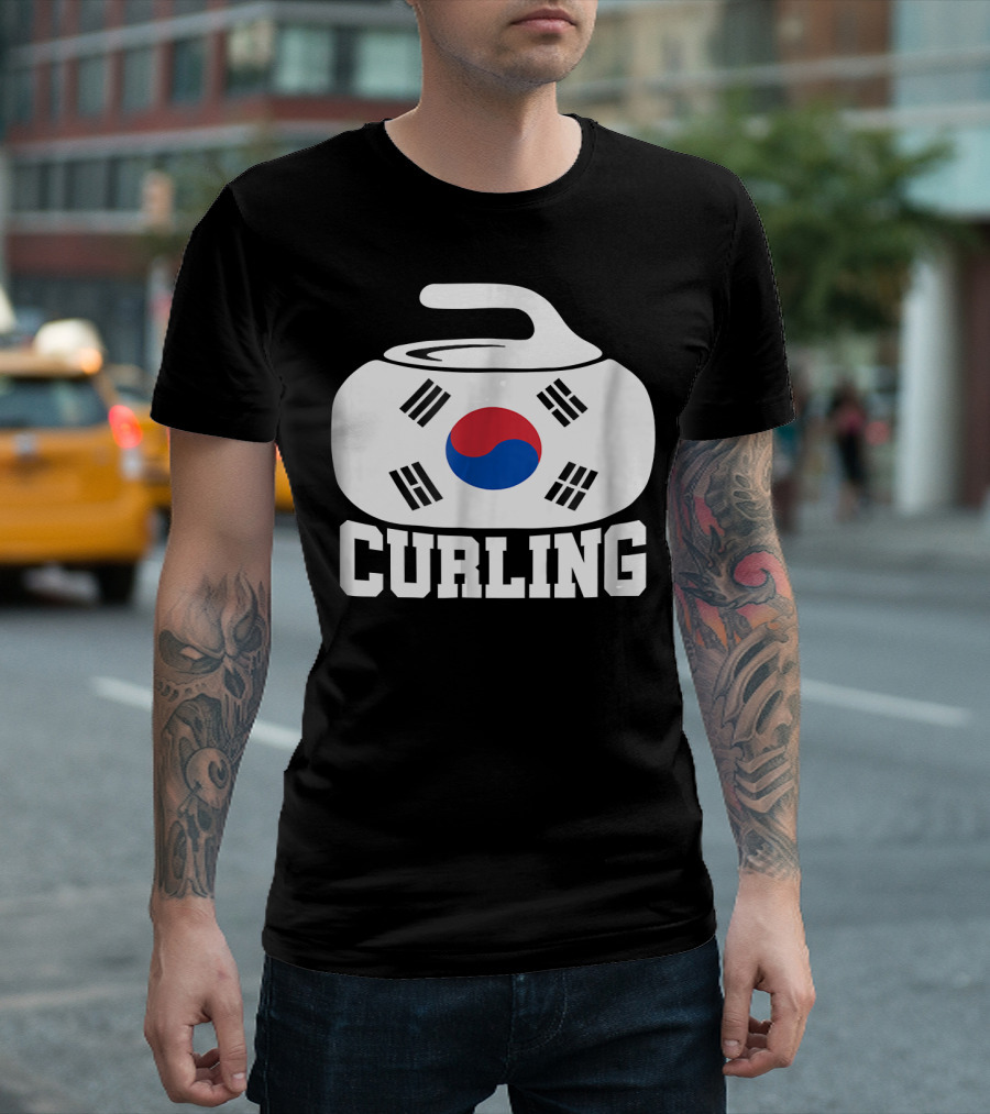 South Korea Curling Stone with Korean Flag T-Shirt