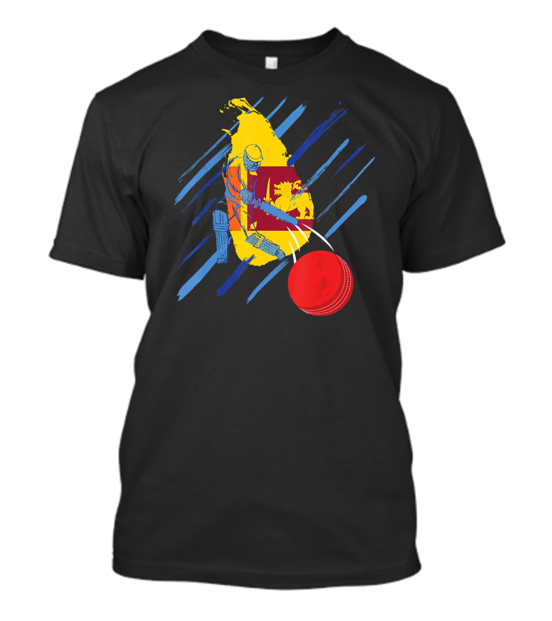 Sri Lanka Cricket Lion Logo Batsman With Ball T-Shirt