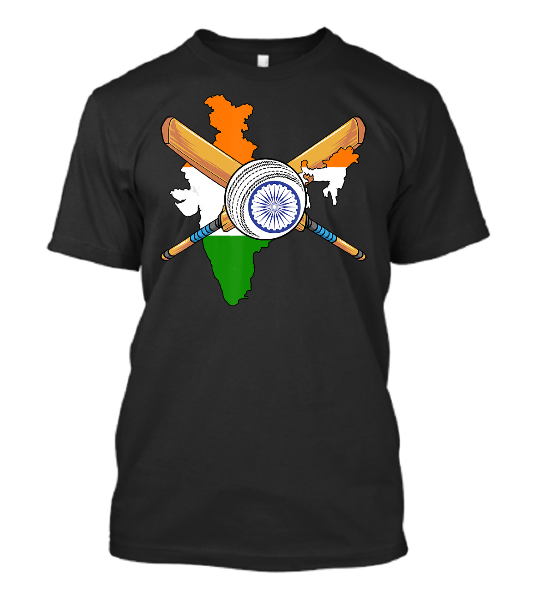 India Cricket Team Patriot Batting Map T-Shirt