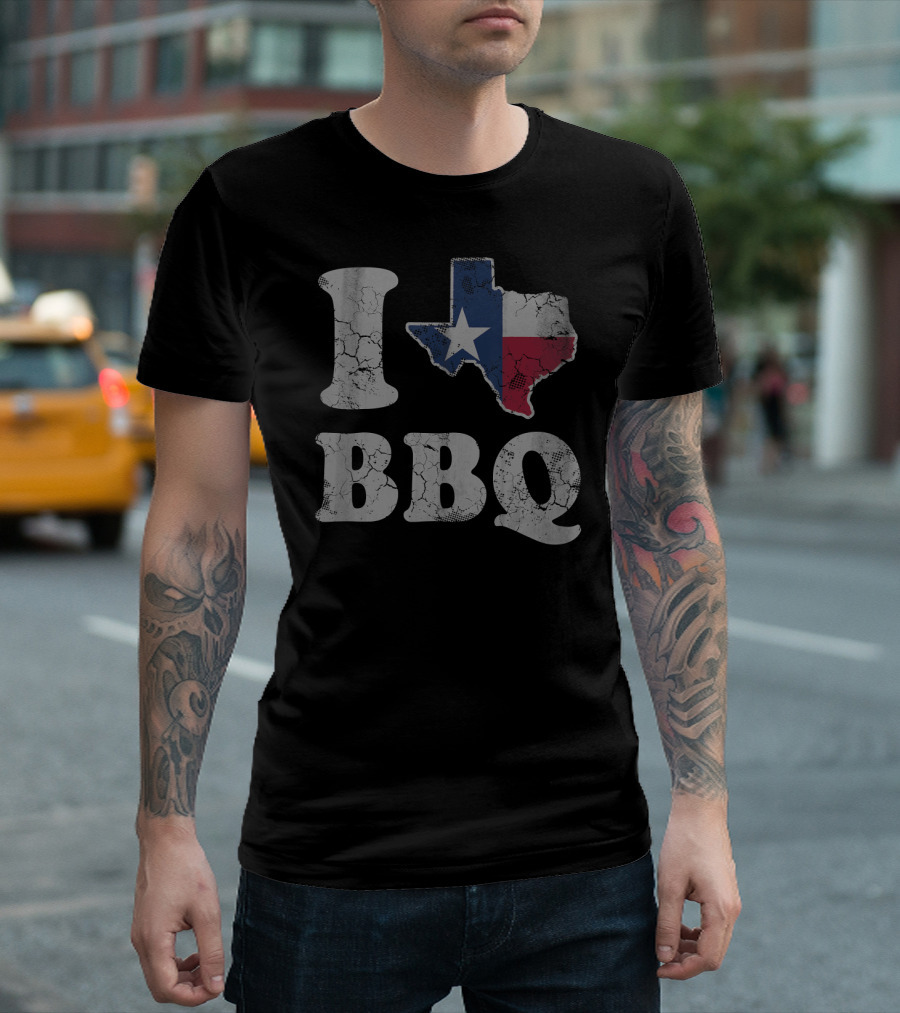 I Texas Flag BBQ Texan T-Shirt