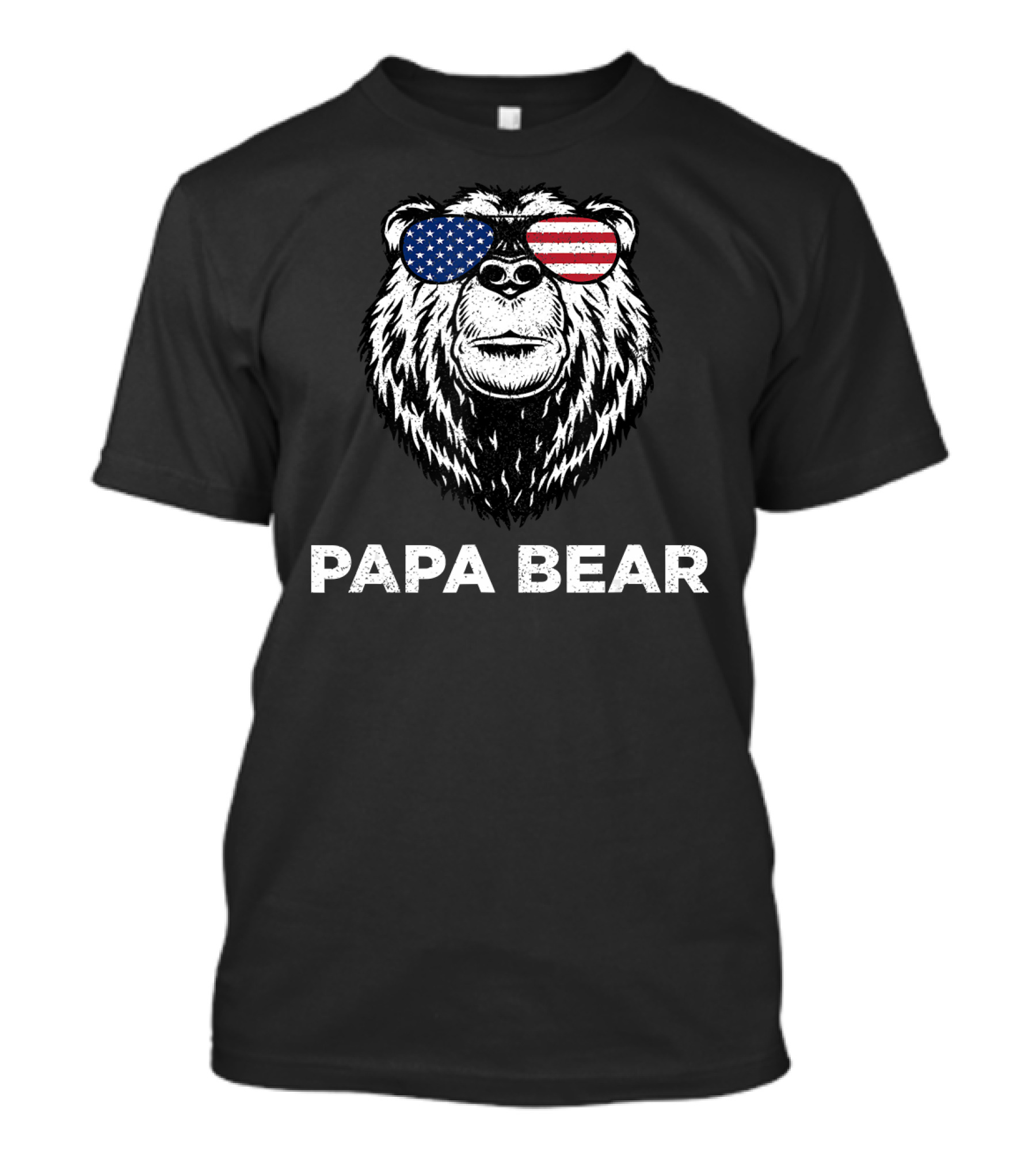 4th Of July Papa Bear With American Flag Glasses T-Shirt