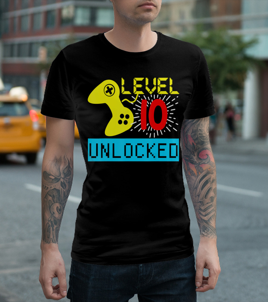 Level 10 Unlocked Birthday Video Game Gamer T-Shirt