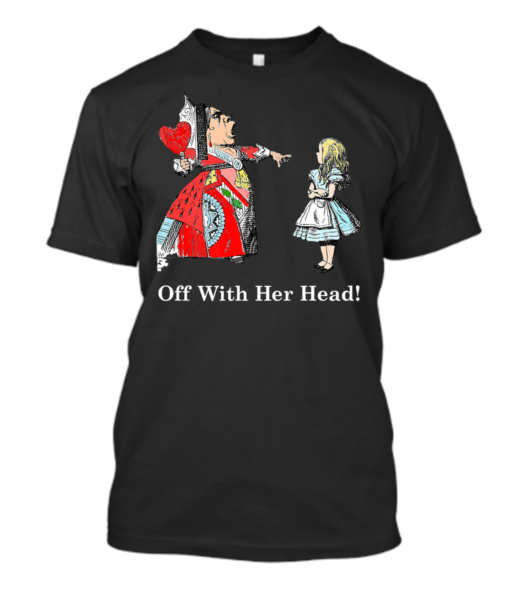 Alice And The Queen Of Hearts Off With Her Head Retro T-Shirt