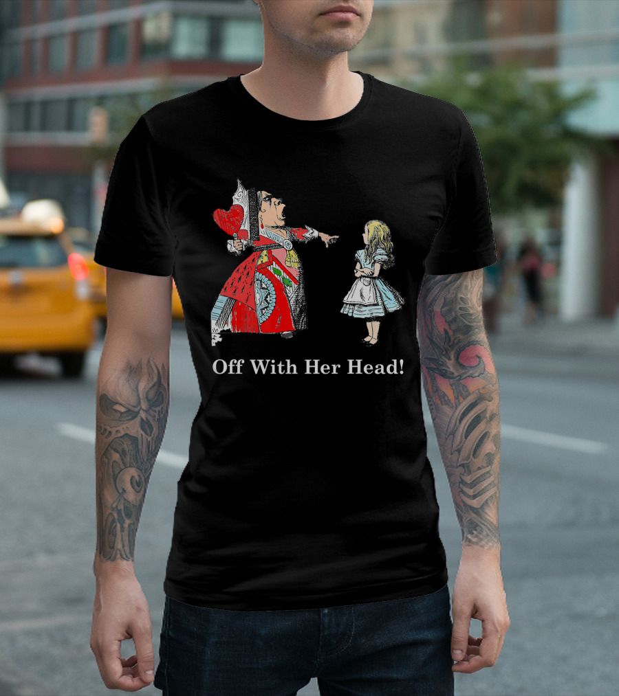 Alice And The Queen Of Hearts Off With Her Head Retro T-Shirt