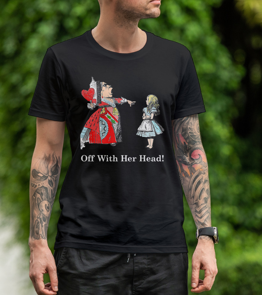 Alice And The Queen Of Hearts Off With Her Head Retro T-Shirt