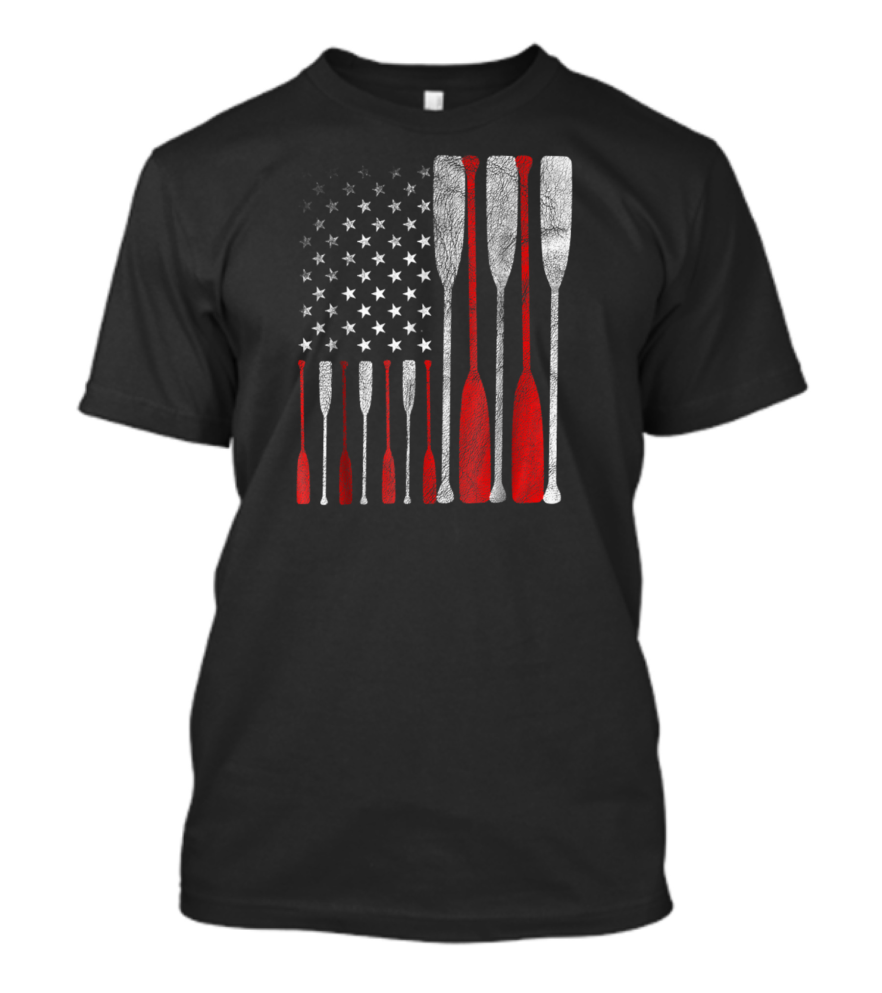 American Flag Crew Rowing Oars USA T-Shirt