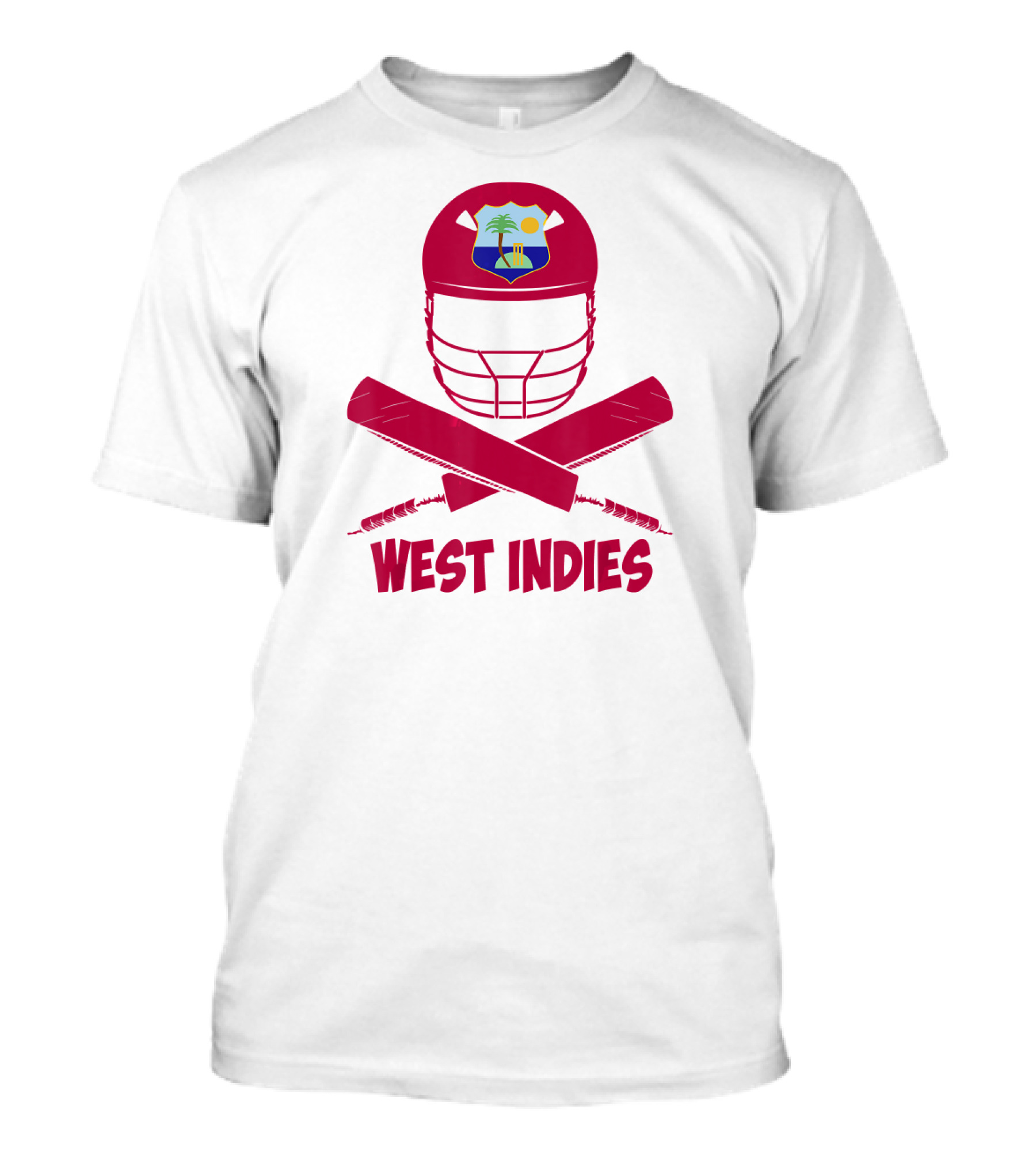 West Indies Cricket Helmet And Crossed Bats T-Shirt