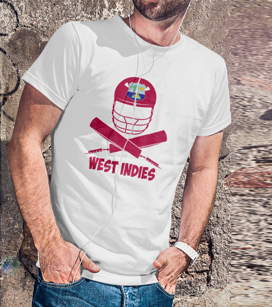 West Indies Cricket Helmet And Crossed Bats T-Shirt