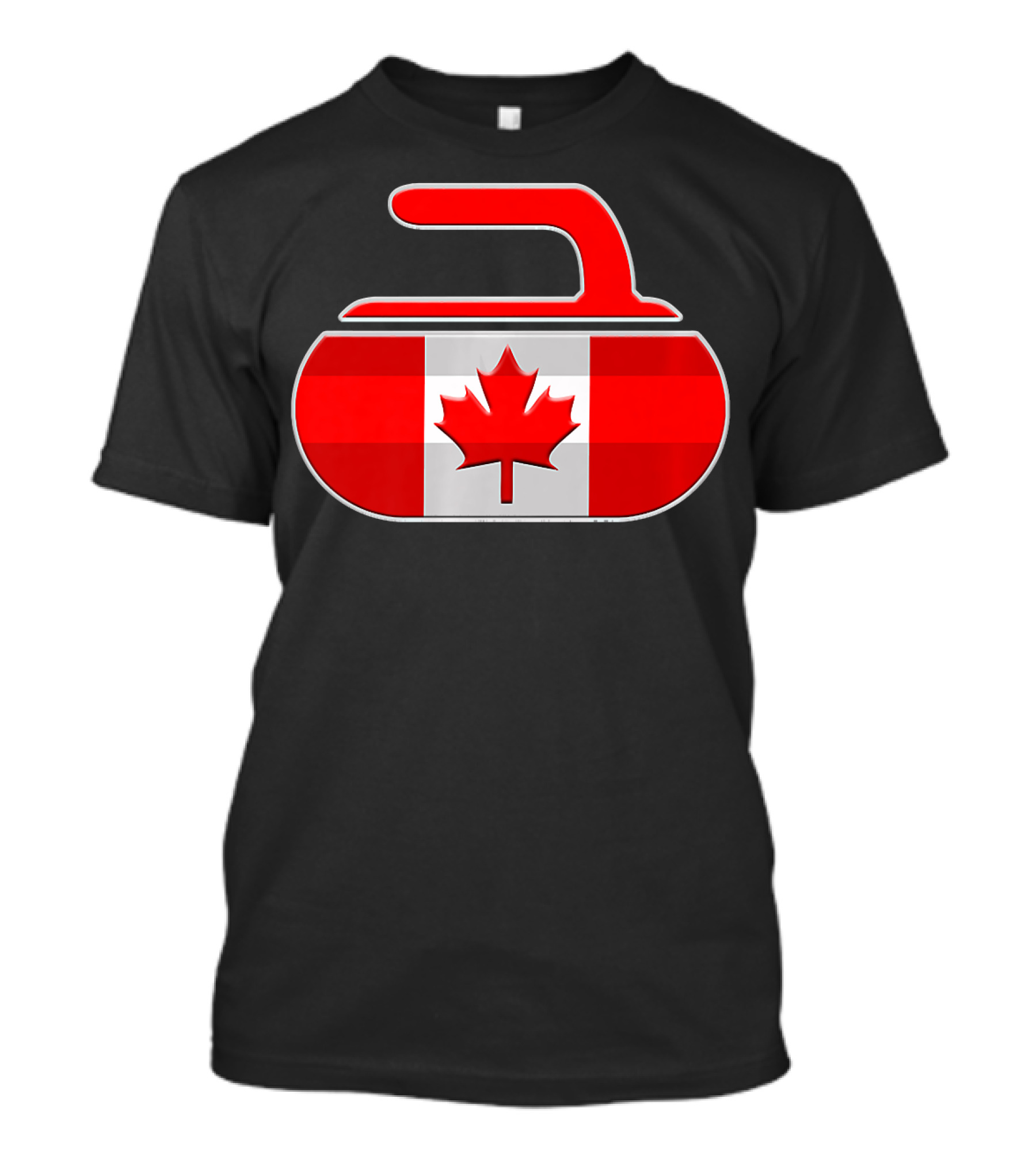 Canada Curling Stone With Canadian Flag Emblem T-Shirt