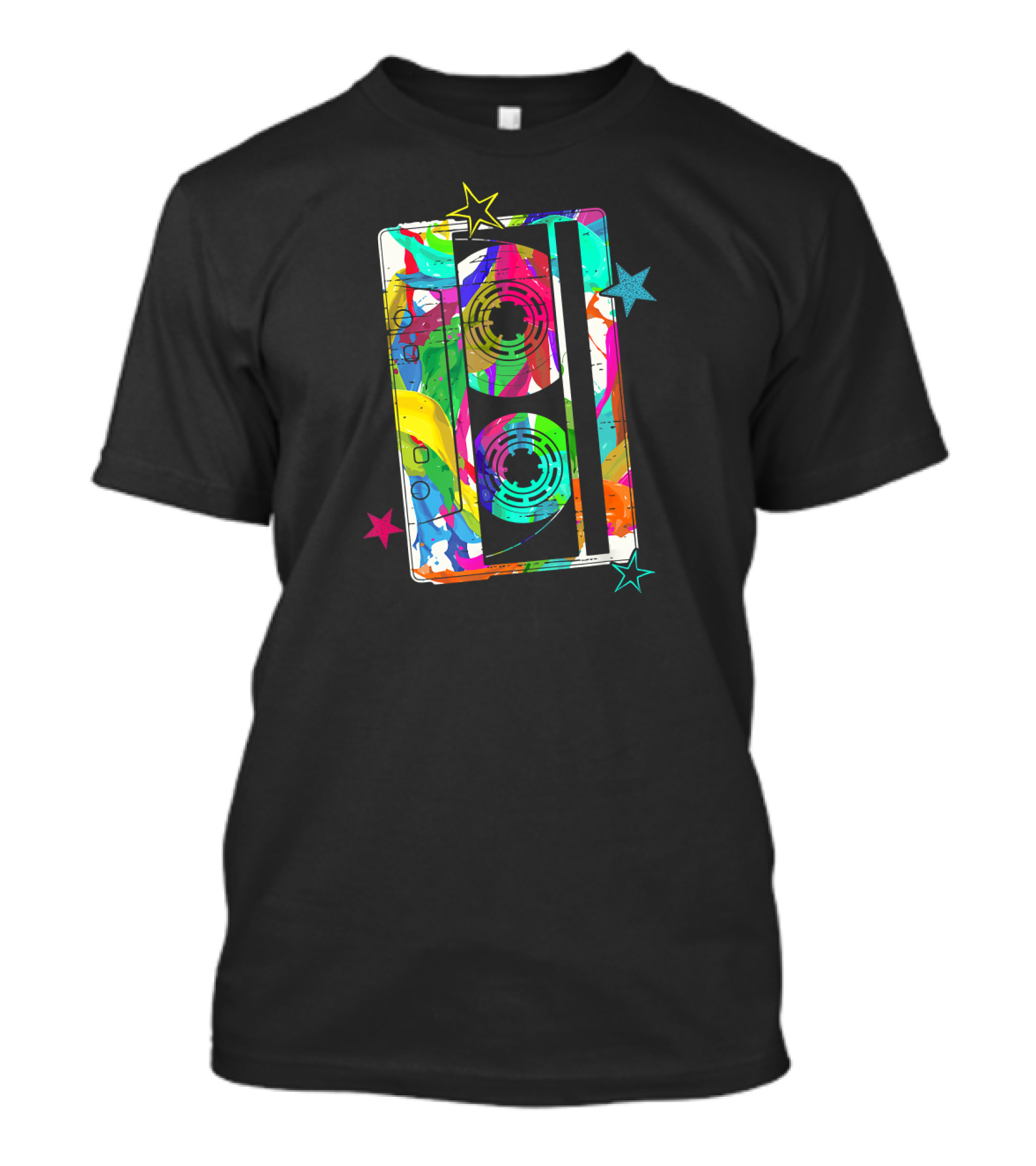 Colorful Retro Cassette Tape Costume Vintage Music 80s Stars T-Shirt