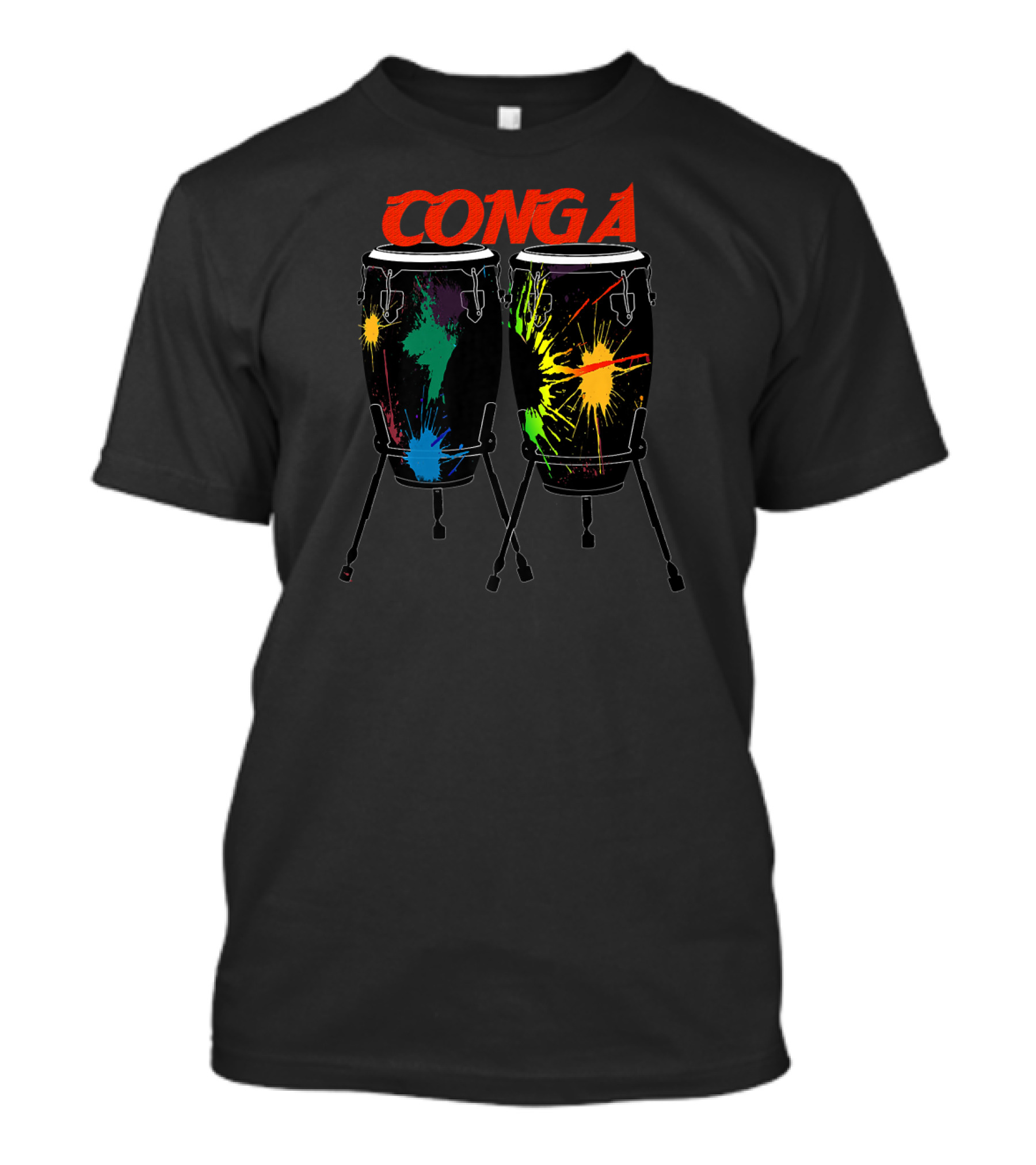 Conga Colorful Congas Drum Splatters T-Shirt