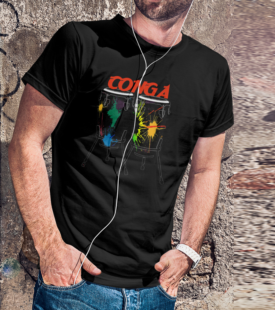 Conga Colorful Congas Drum Splatters T-Shirt