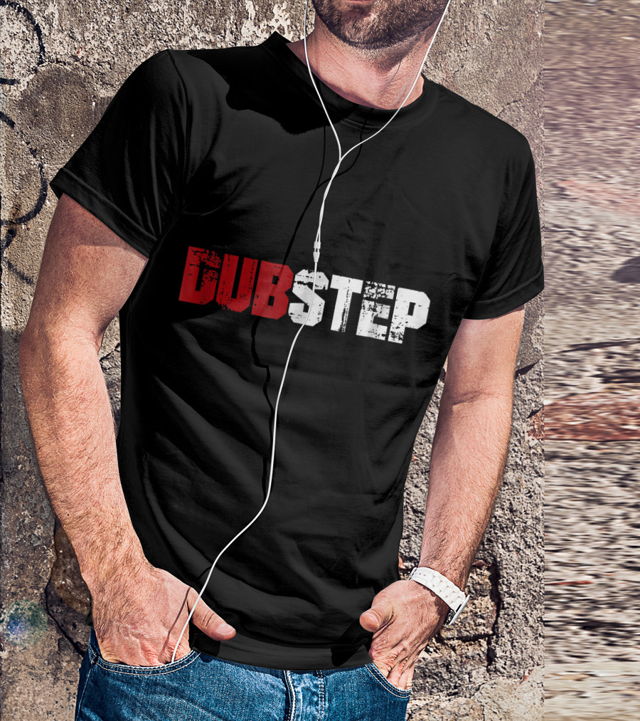 Dubstep Bold Red White T-Shirt