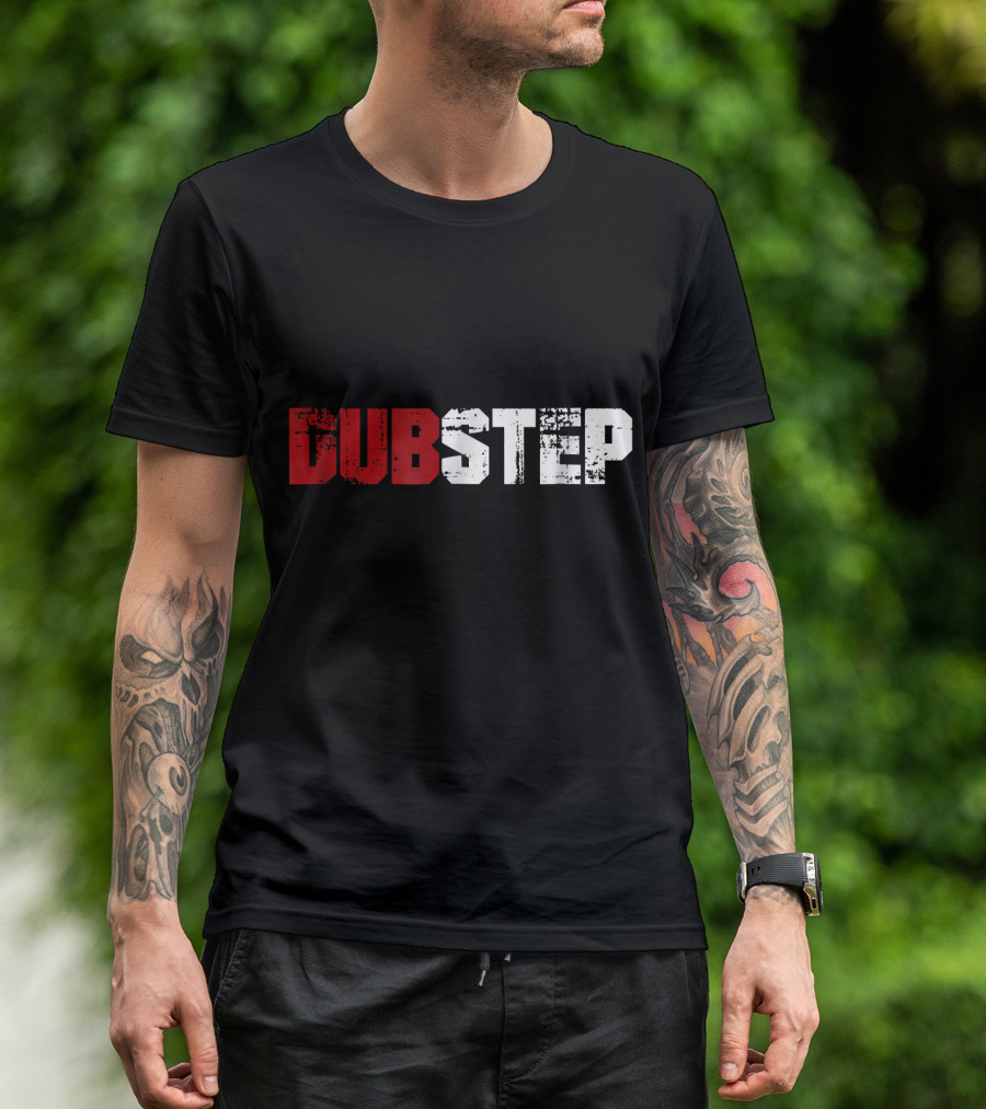 Dubstep Bold Red White T-Shirt
