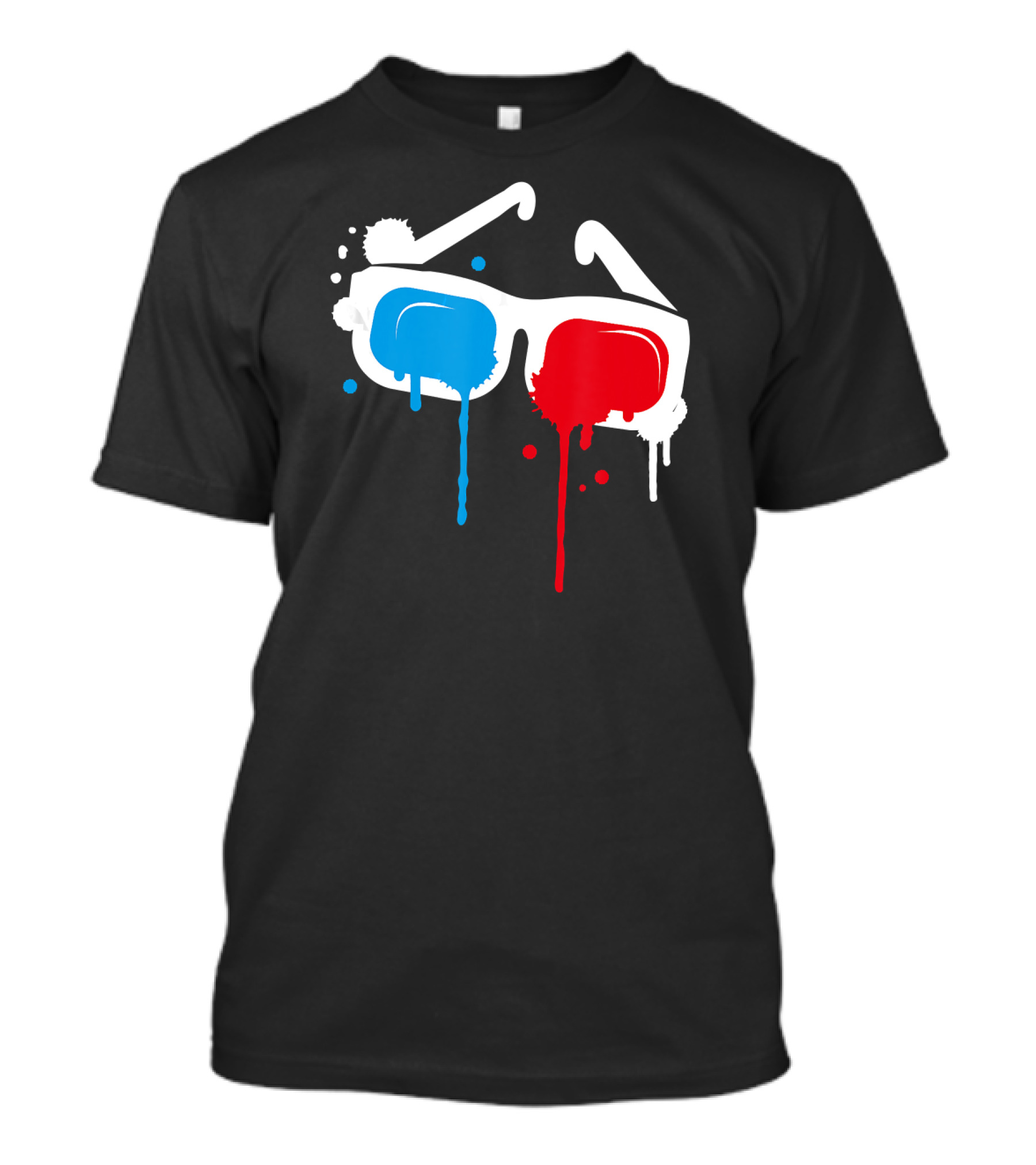 Cool 3D Glasses Dripping Graffiti T-Shirt