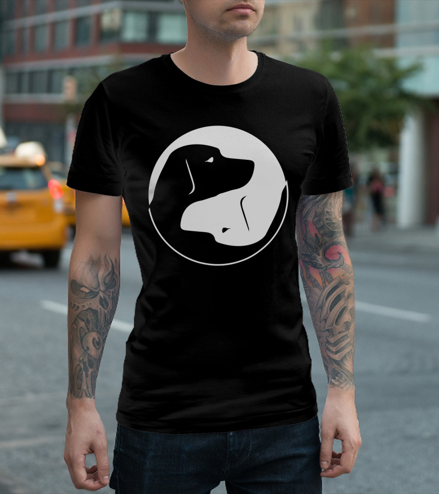Yin Yang Labrador Silhouette Dog Yin Yang T-Shirt